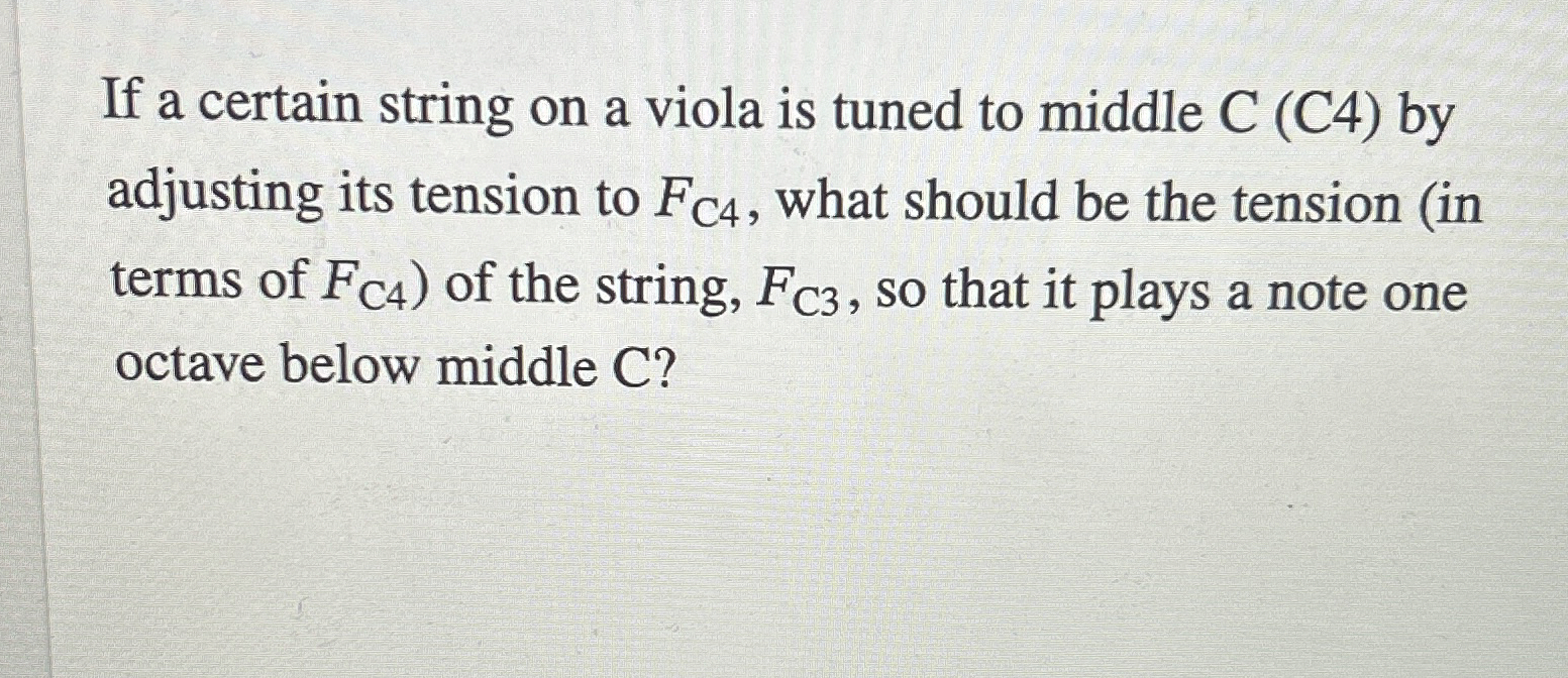 If a certain string on a viola is tuned to middle