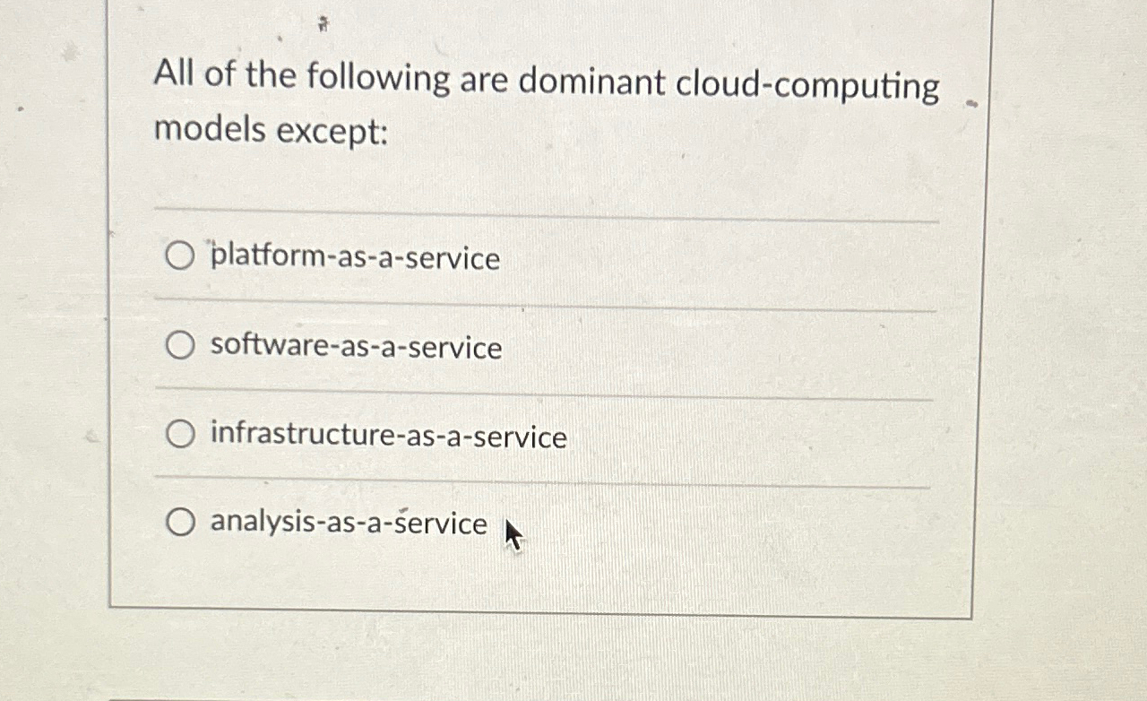 All of the following are dominant cloud -