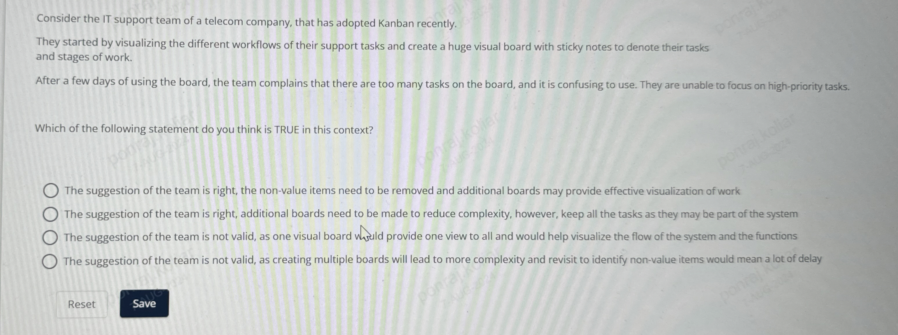 Consider the IT support team of a telecom