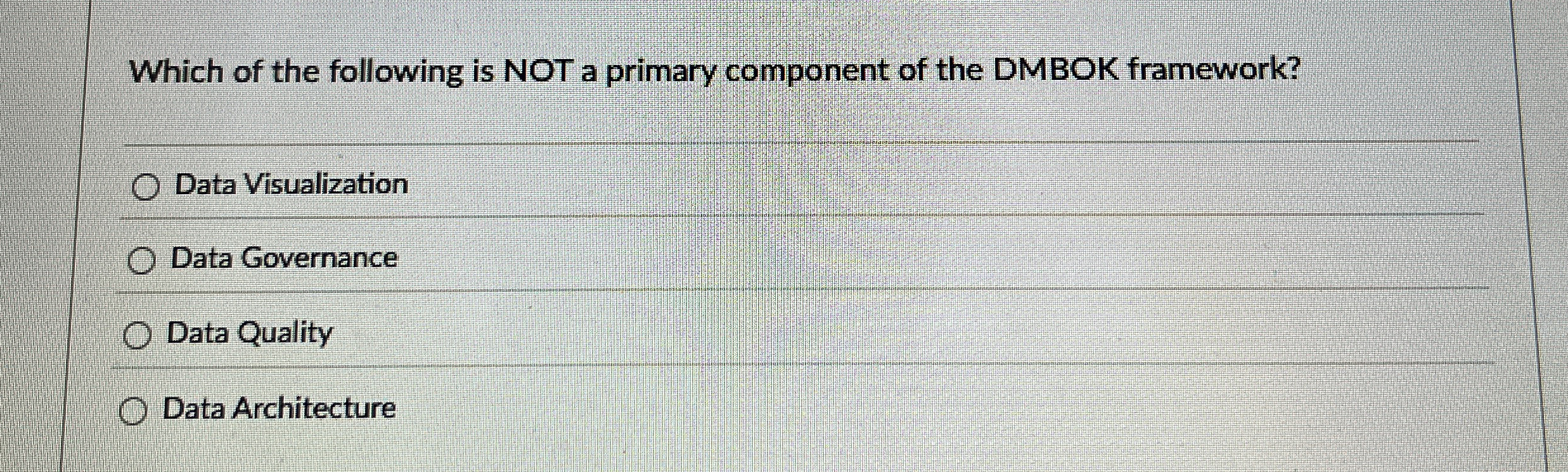 Which of the following is NOT a primary component