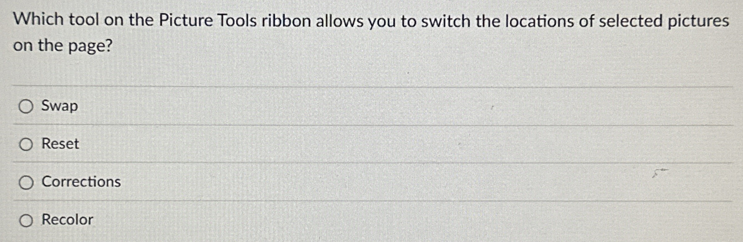 Which tool on the Picture Tools ribbon allows you