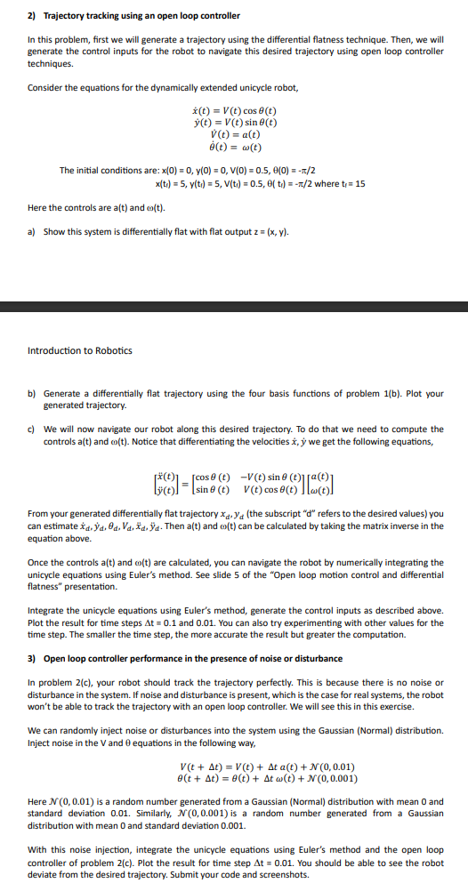 2 . Trajectory tracking using an open loop