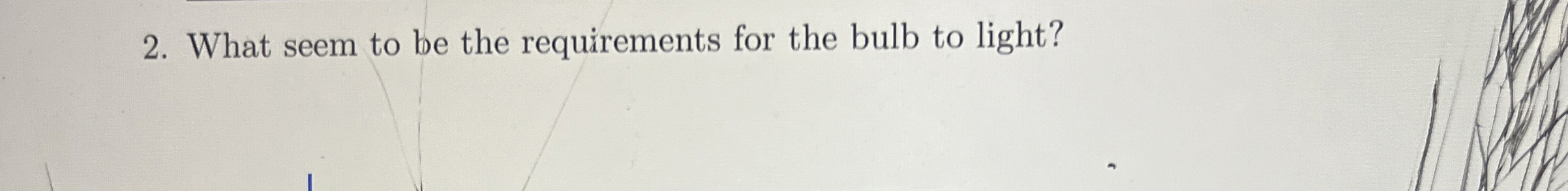 What seem to be the requirements for the bulb to