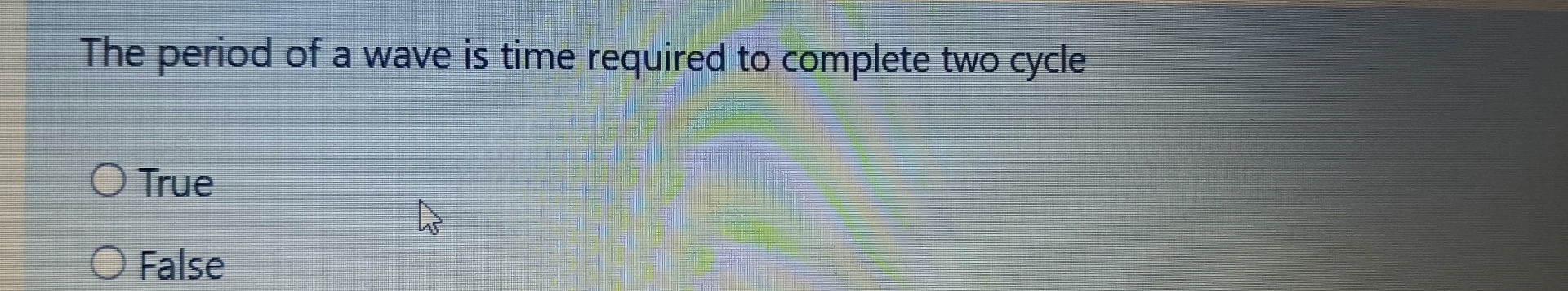 The period of a wave is time required to complete