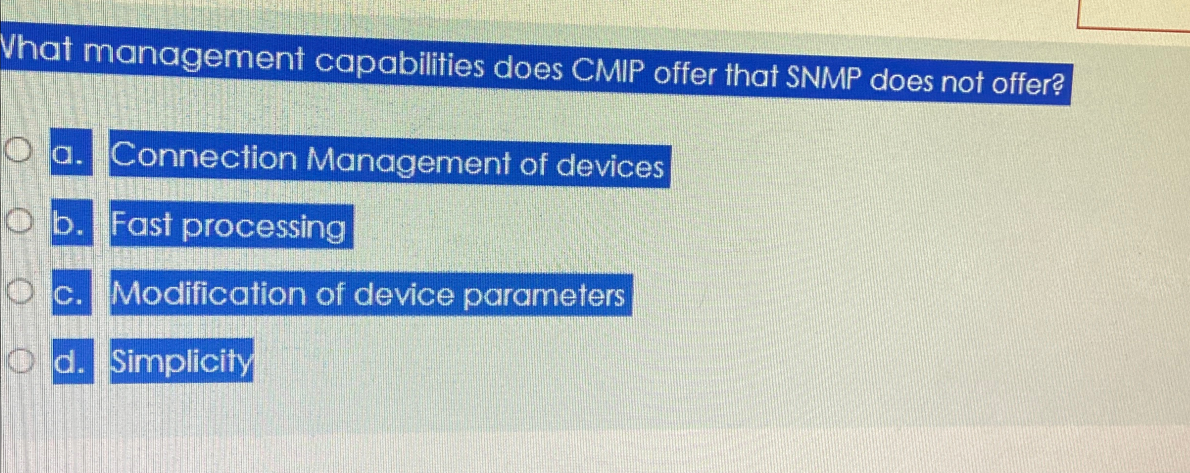 Vhat management capabilities does CMIP offer that