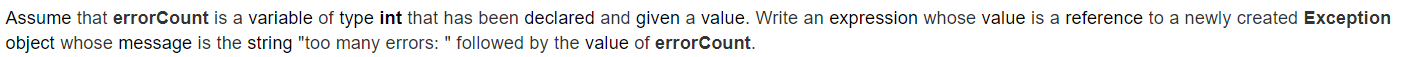 Assume that errorCount is a variable of type int