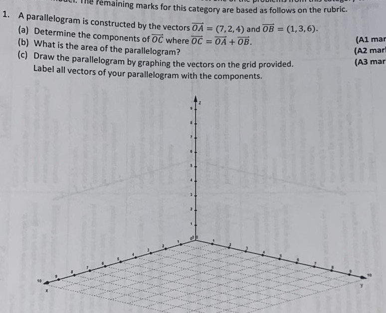 the components of vec ( O C ) where vec ( O C ) =