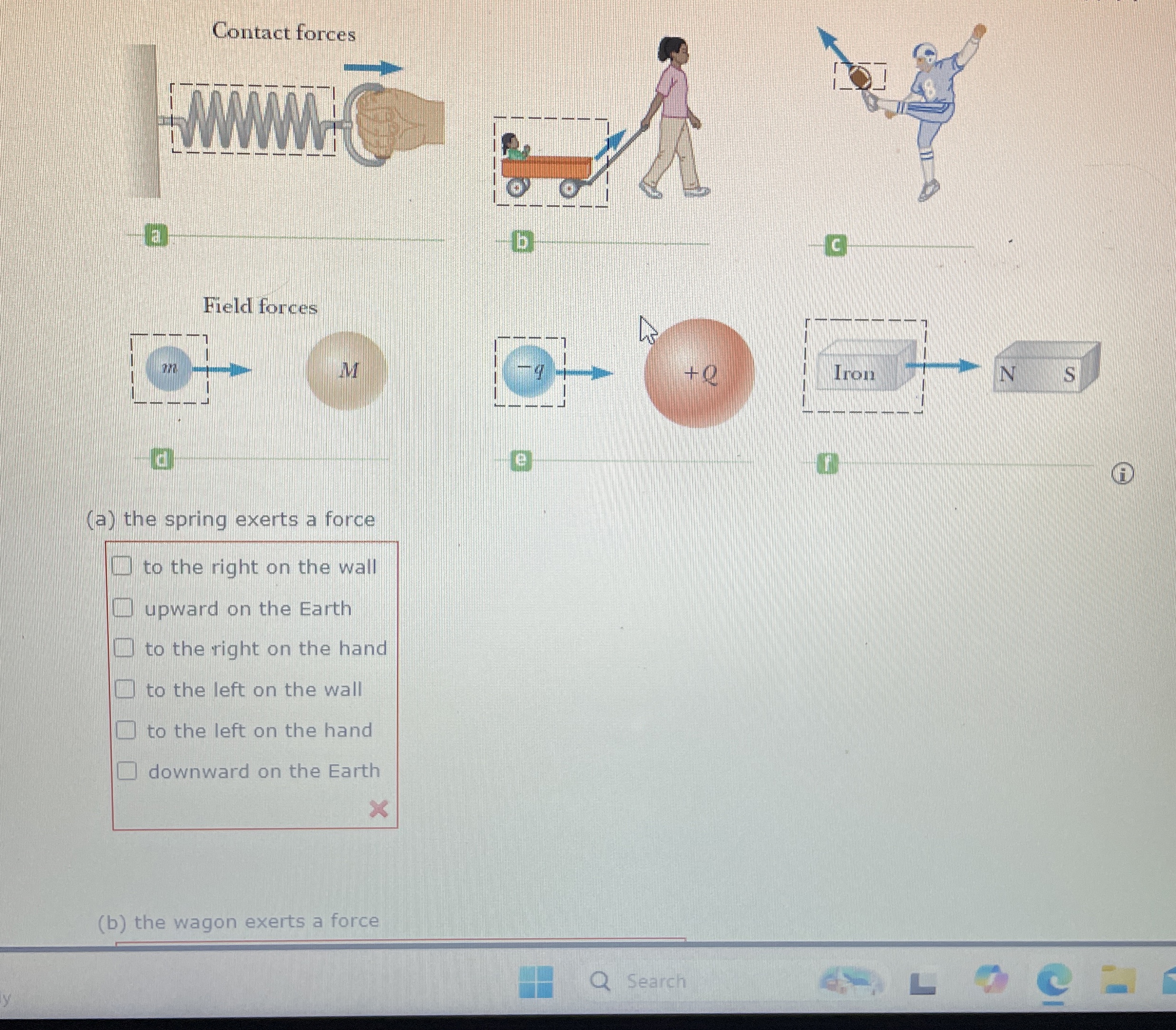 Contact forces ( b ) ( E ) ( c ) 1 ( 1 ) ( a )