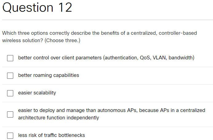 Question 1 2 Which three options correctly