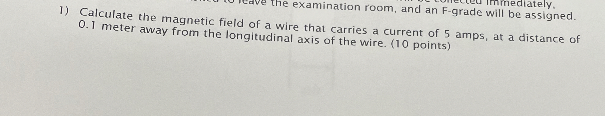 0 . 1 meter a magnetic field of a wire that