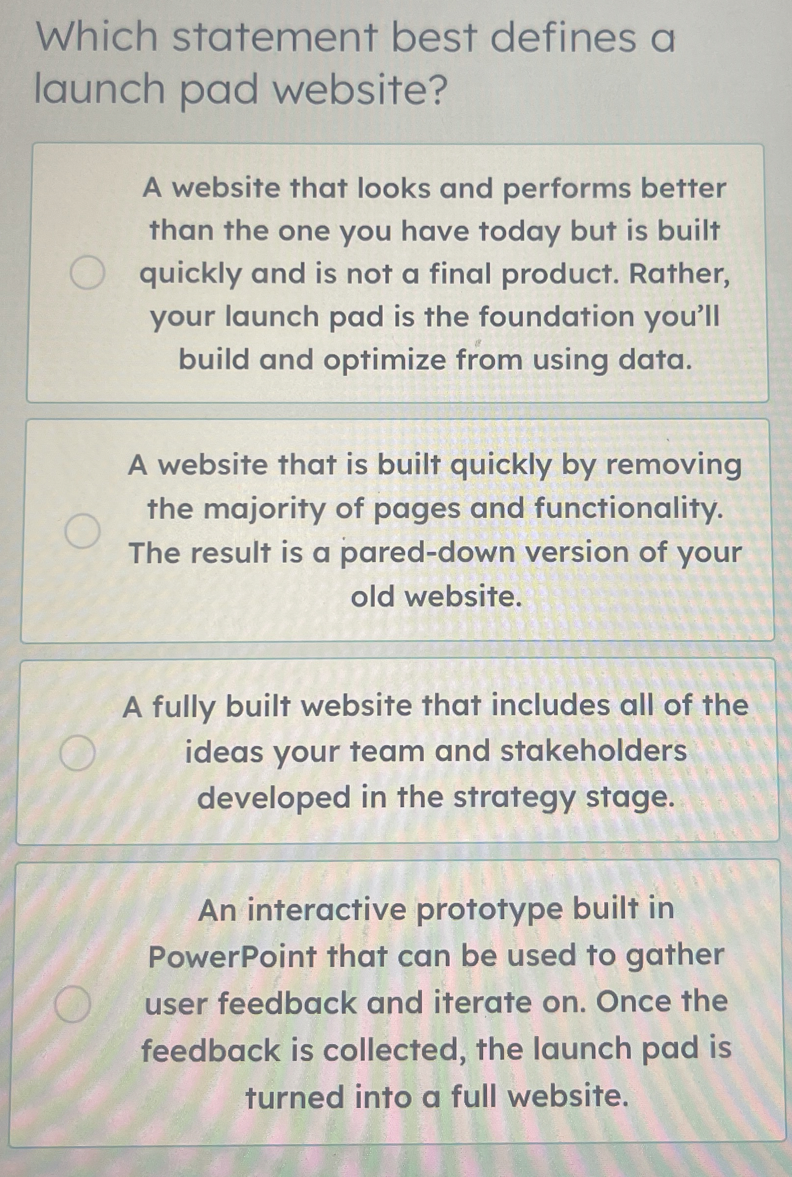 Which statement best defines a launch pad