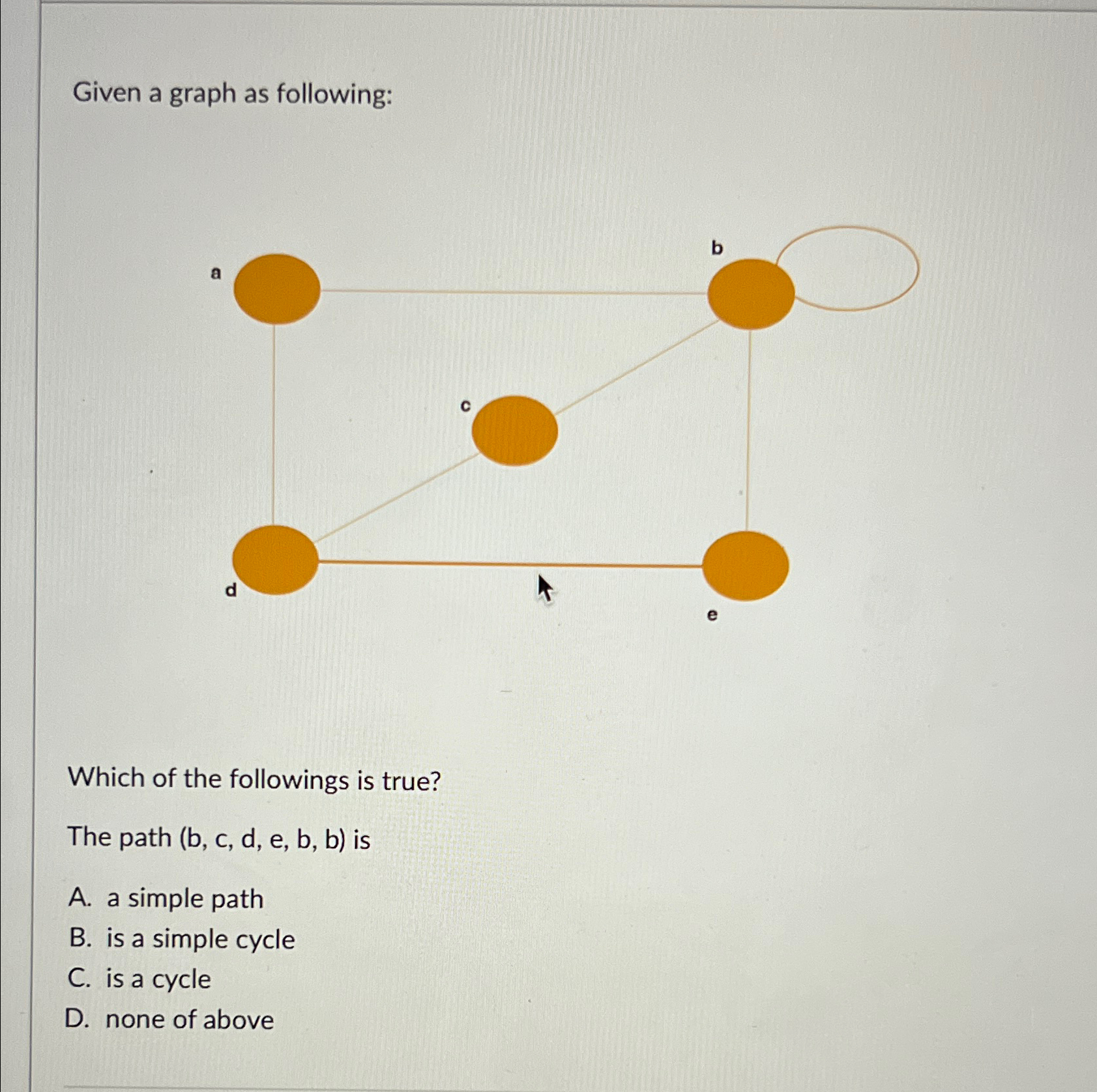 Given a graph as following: a Which of the