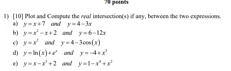 7 0 points [ 1 0 ] Plot and Compute the real