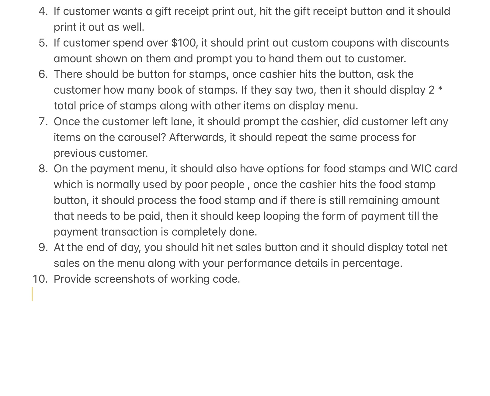 If customer wants a gift receipt print out, hit