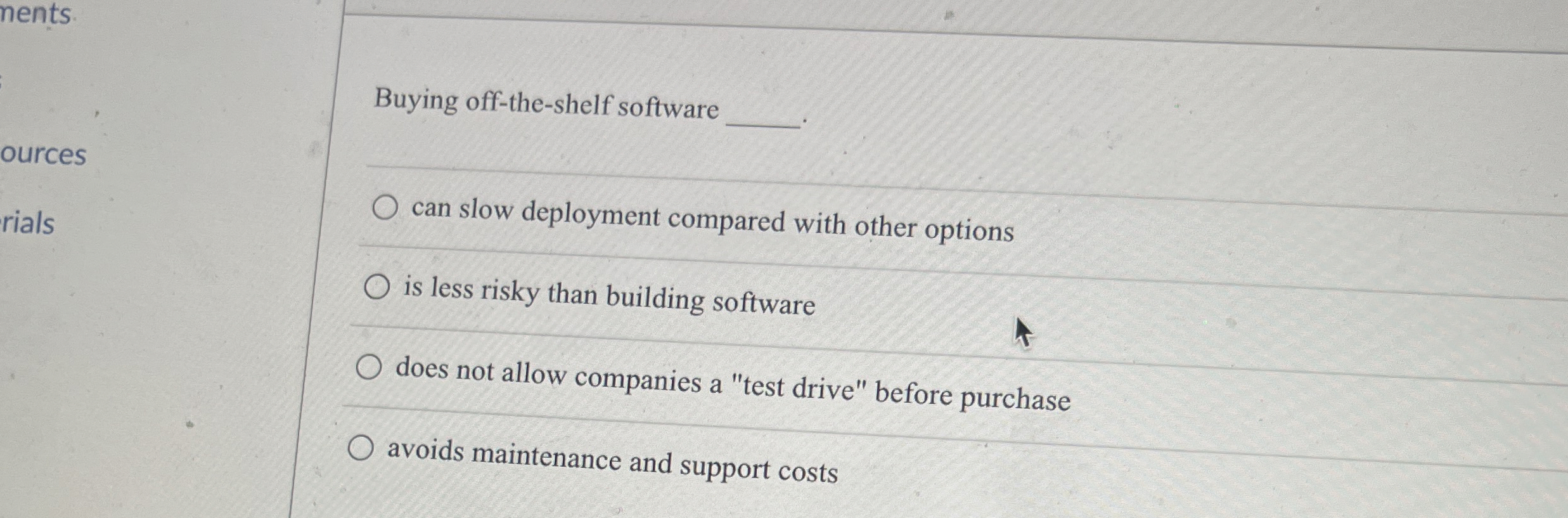 Buying off - the - shelf software ources rials