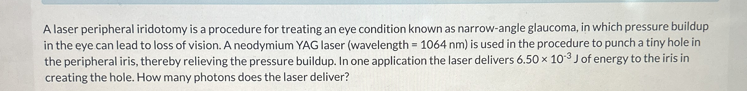 A laser peripheral iridotomy is a procedure for