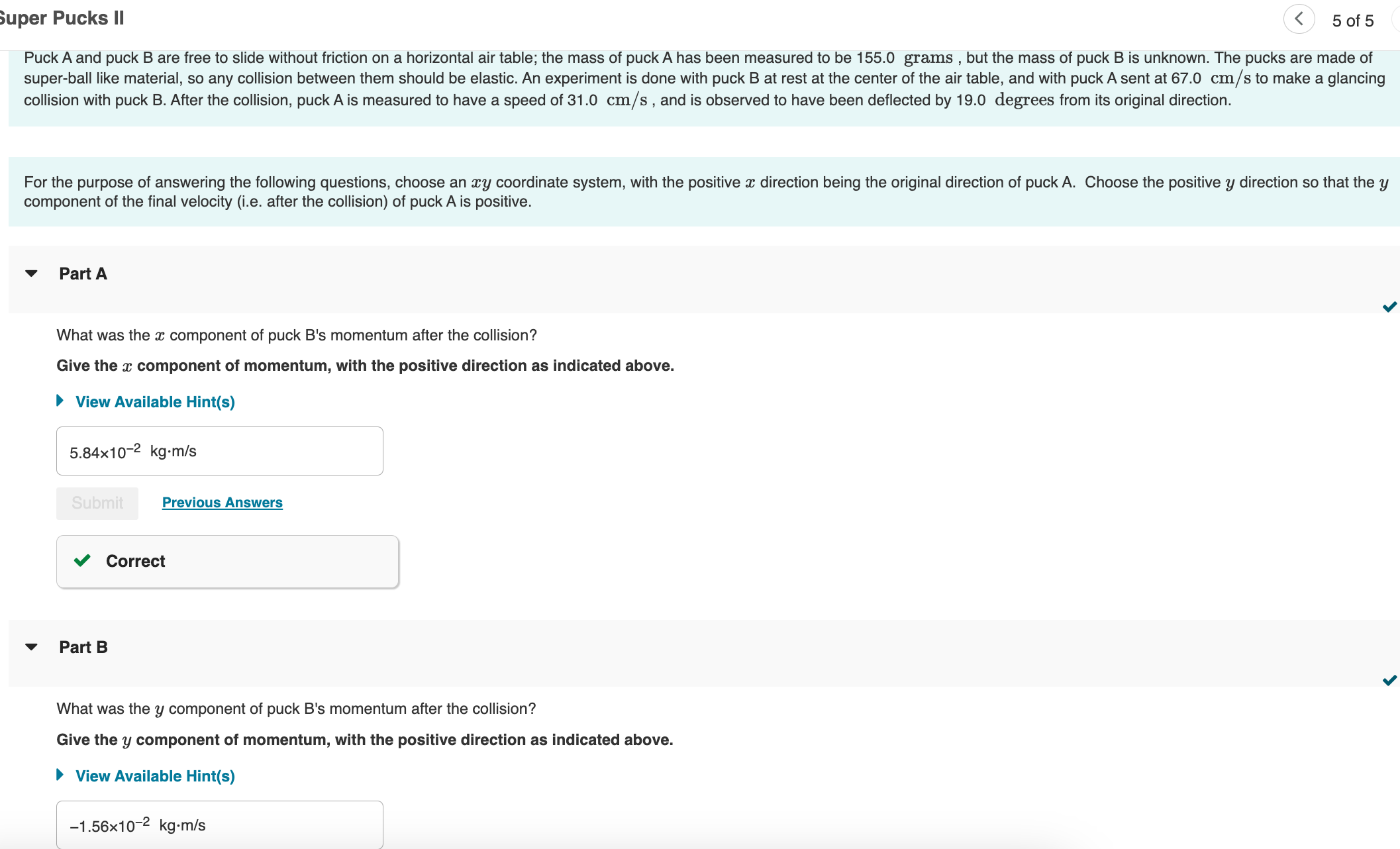 uper Pucks II Puck \ ( A \ ) and puck \ ( B \ )