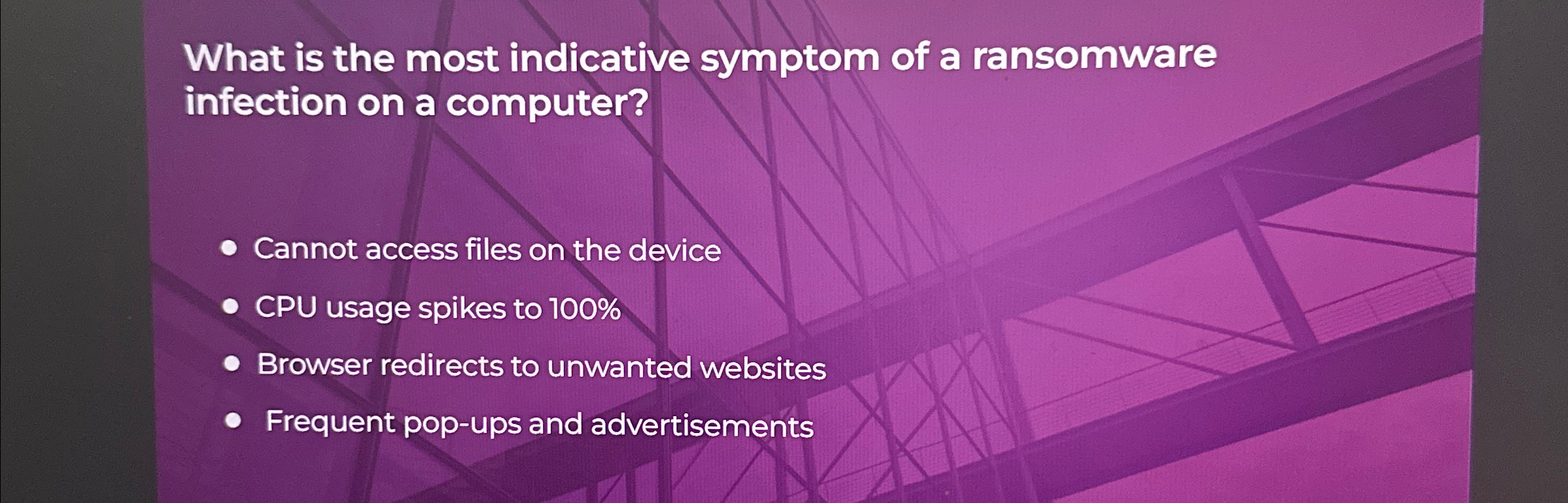 What is the most indicative symptom of a