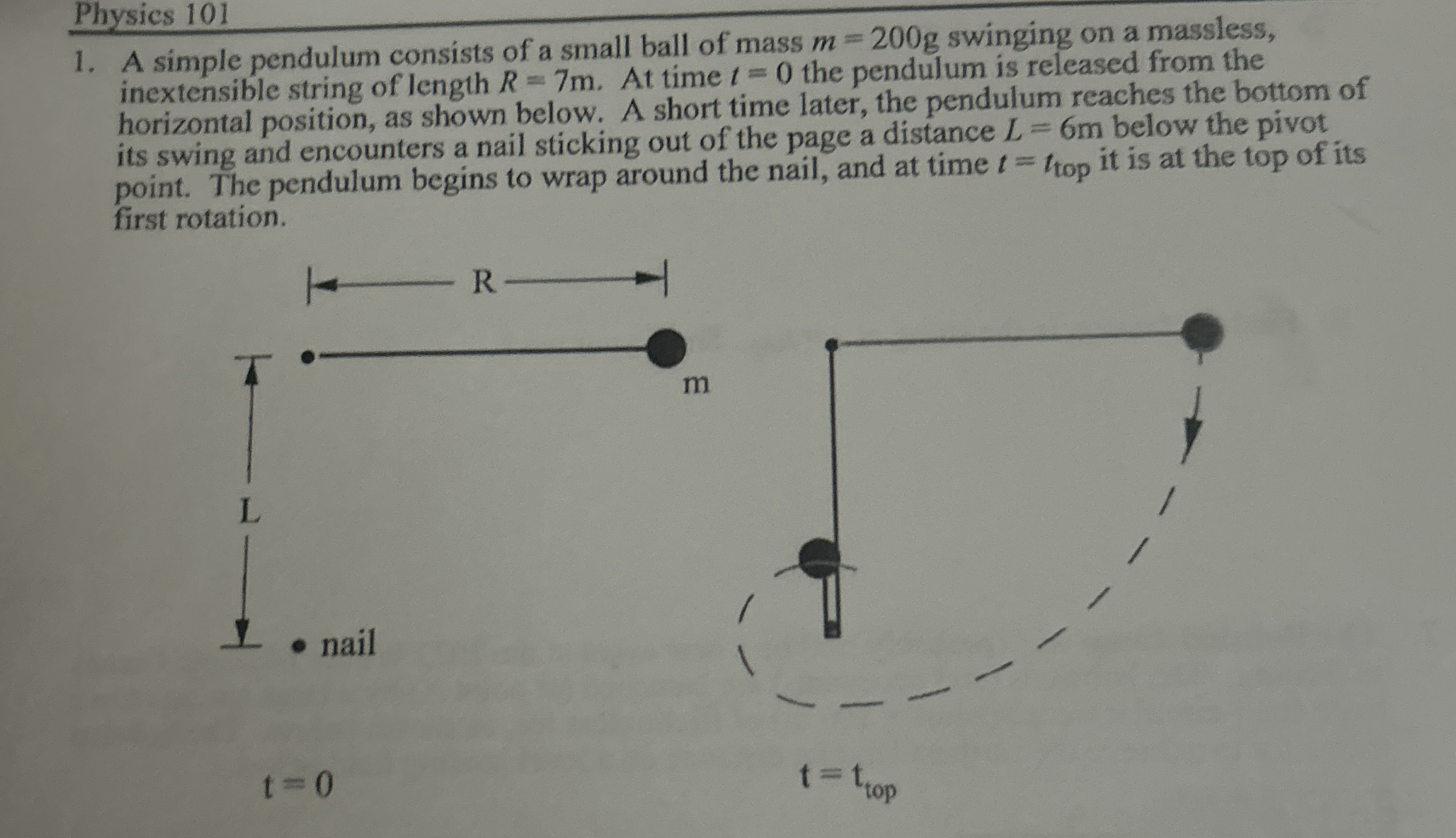 Physics 1 0 1 A simple pendulum consists of a