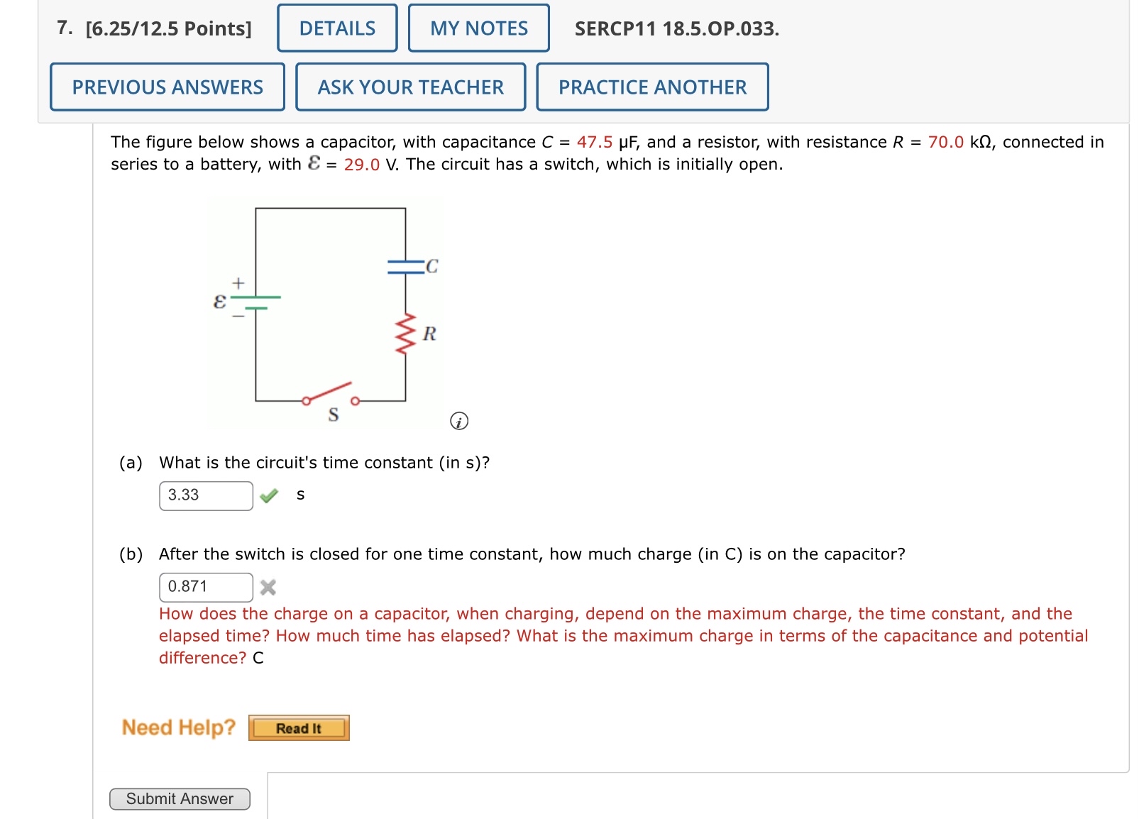 [ 6 . 2 5 / 1 2 . 5 Points ] SERCP 1 1 1 8 . 5 .