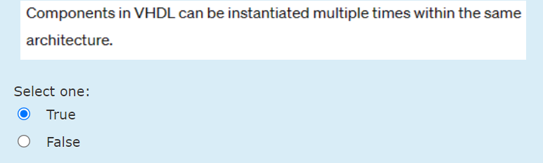 SOLVEComponents in VHDL can be instantiated