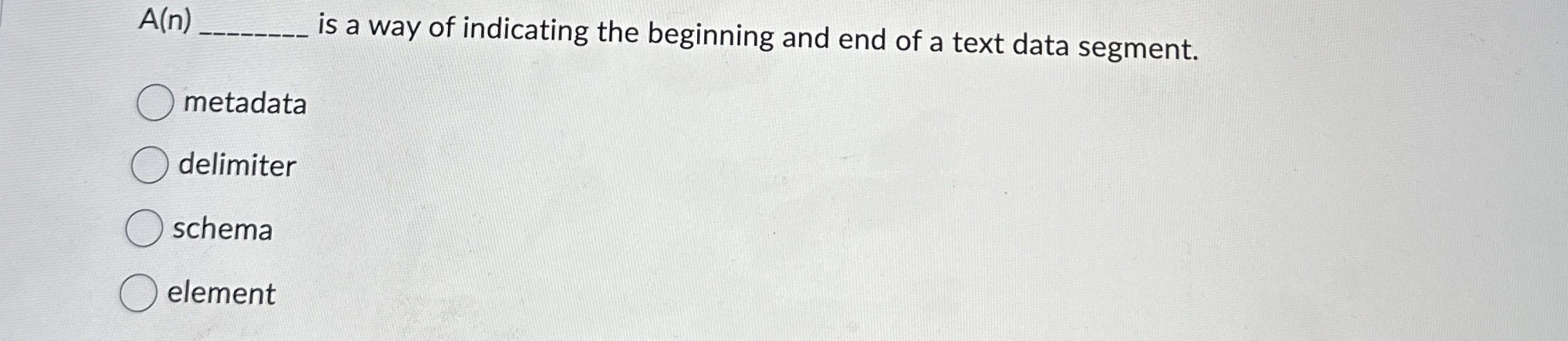 A ( n ) is a way of indicating the beginning and