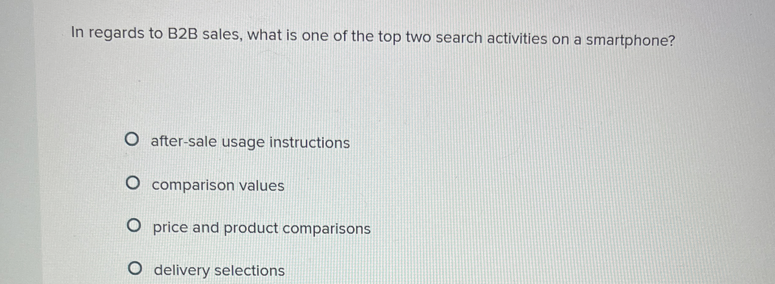 In regards to B 2 B sales, what is one of the top