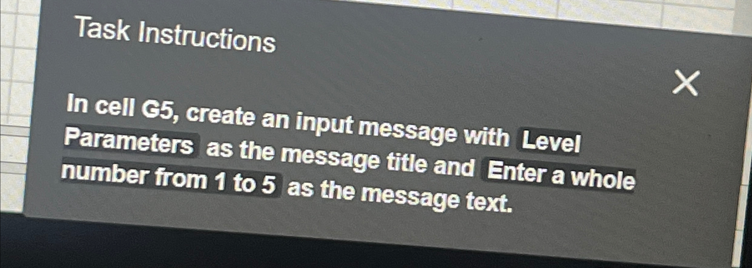 Task Instructions In cell 5 , , create an input