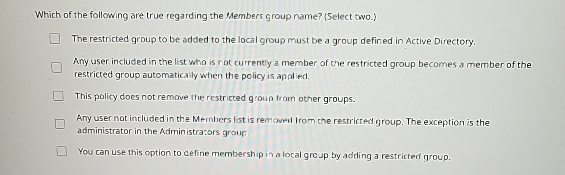 Which of the following are true regarding the