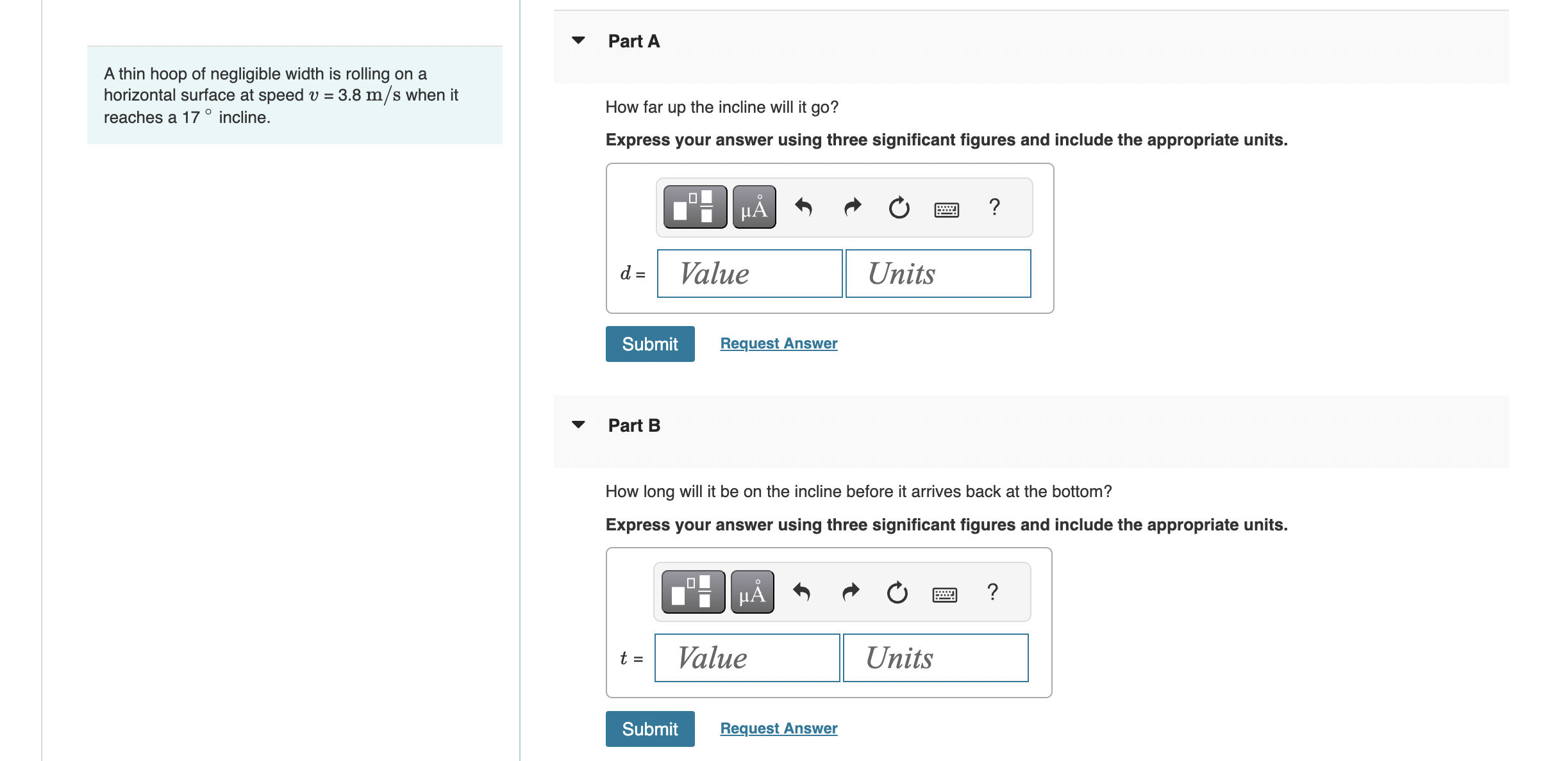 A thin hoop of negligible width is rolling on a