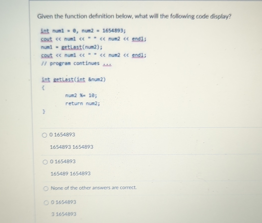 Given the function definition below, what will