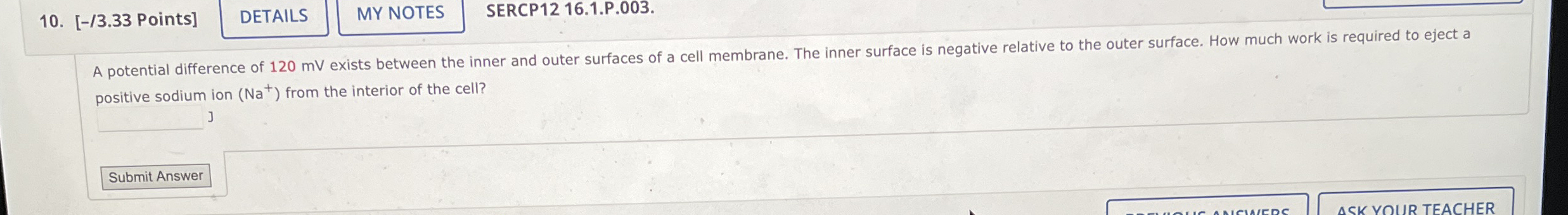 [ - / 3 . 3 3 Points ] SERCP 1 2 1 6 . 1 . P . 0