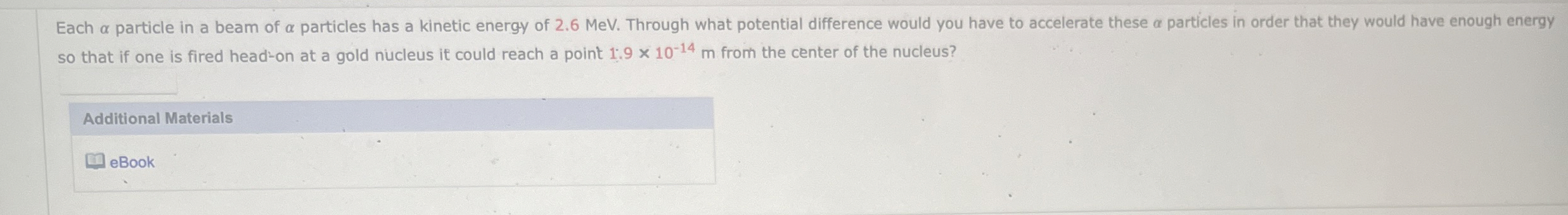 Each particle in a beam of particles has a