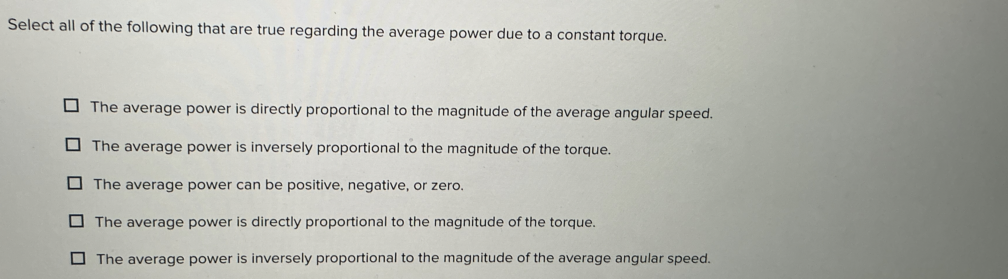 Select all of the following that are true