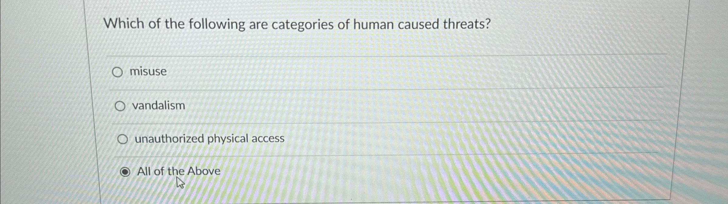 Which of the following are categories of human