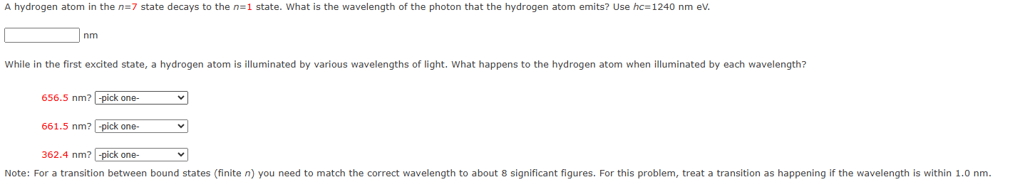 A hydrogen atom in the \ ( n = 7 \ ) state decays