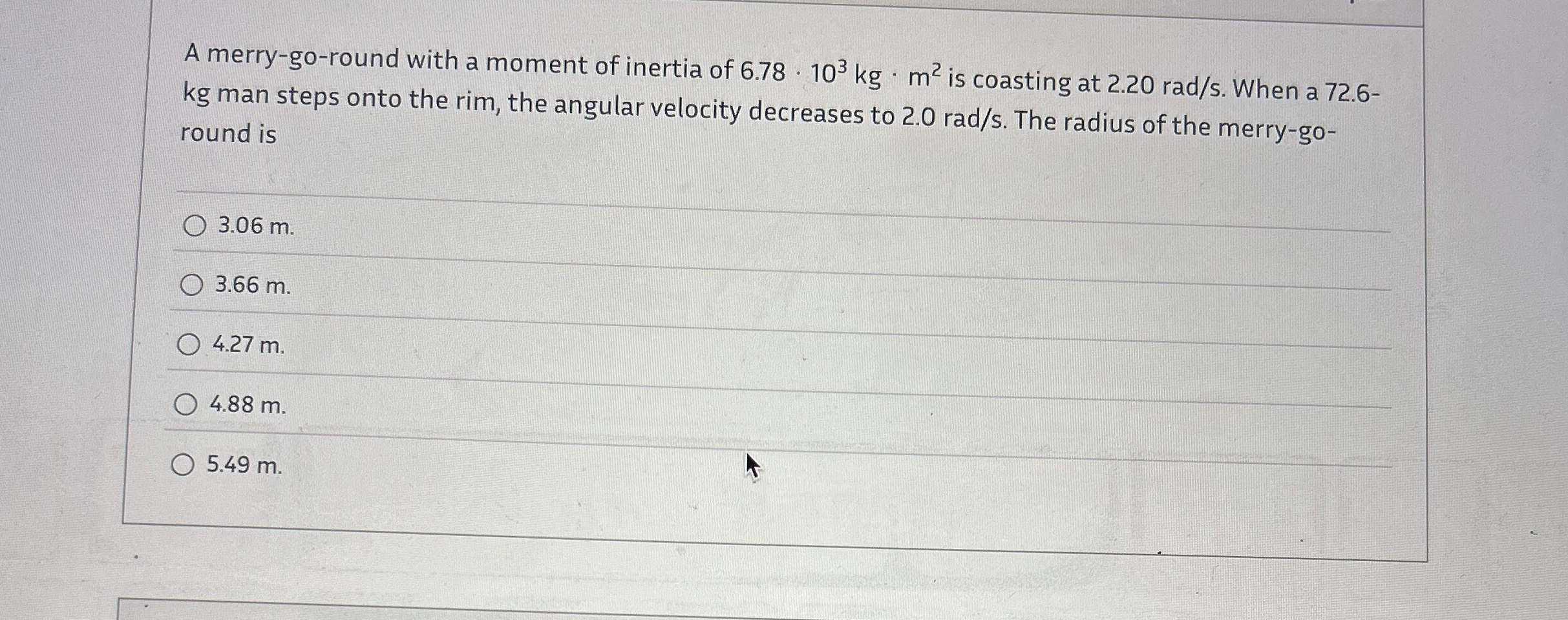 A merry - go - round with a moment of inertia of