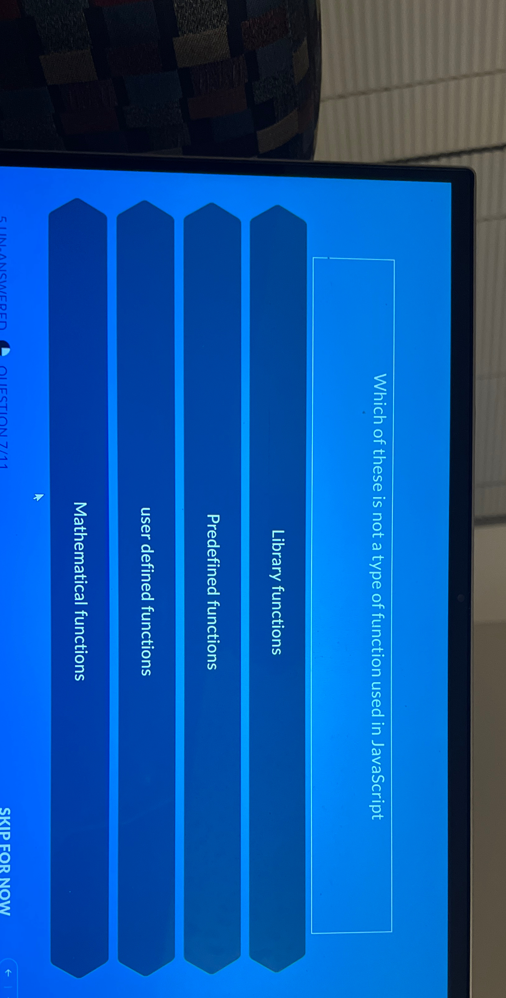 Which of these is not a type of function used in
