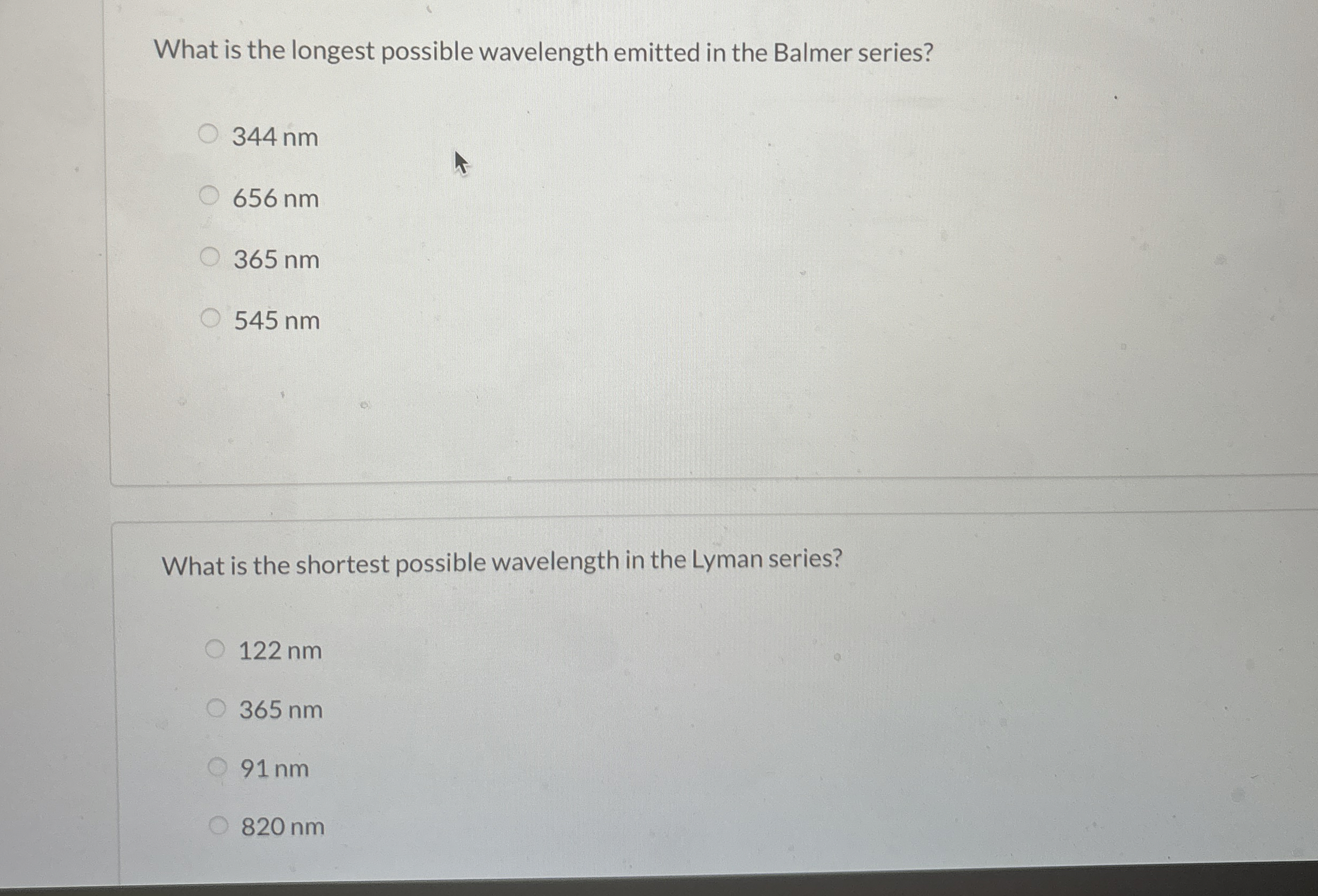 What is the longest possible wavelength emitted
