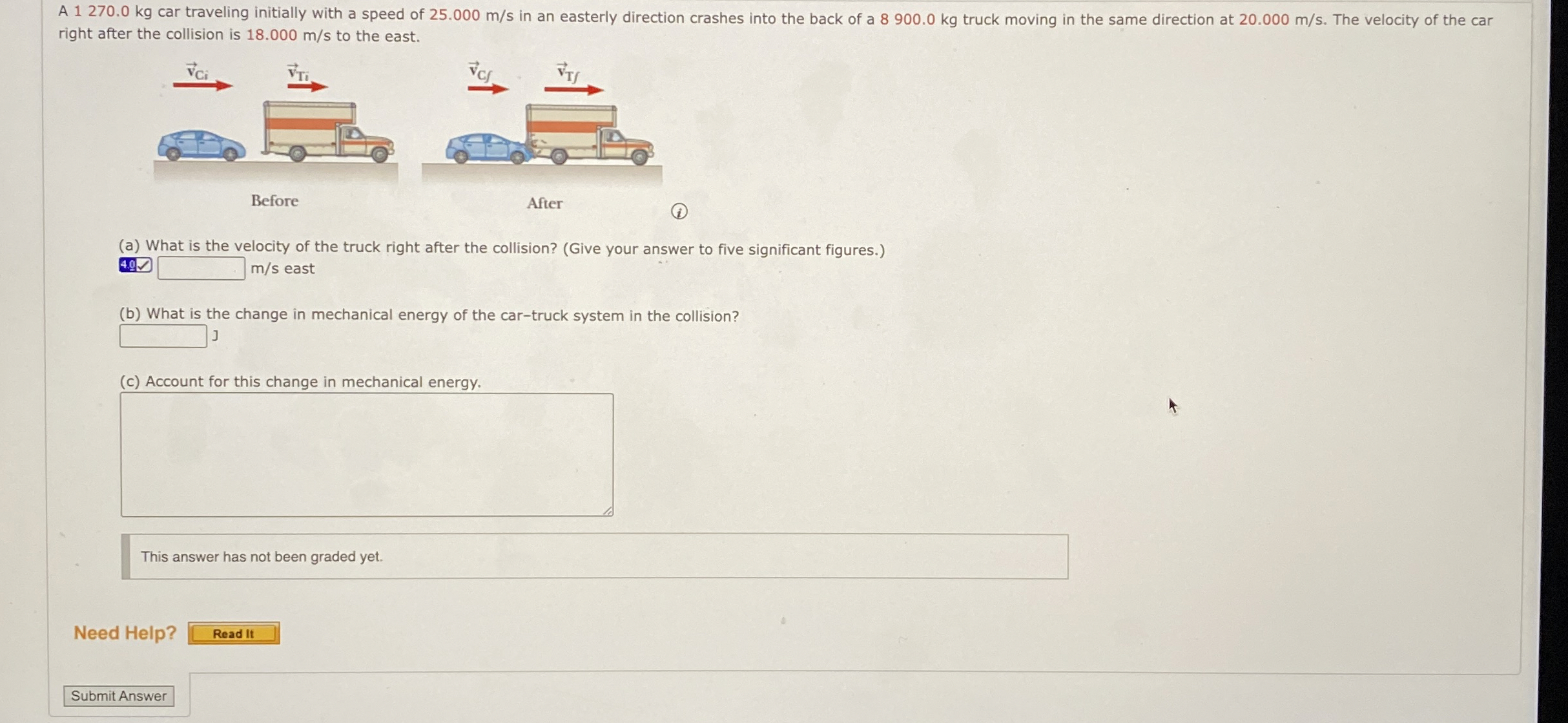 right after the collision is 1 8 . 0 0 0 m s to
