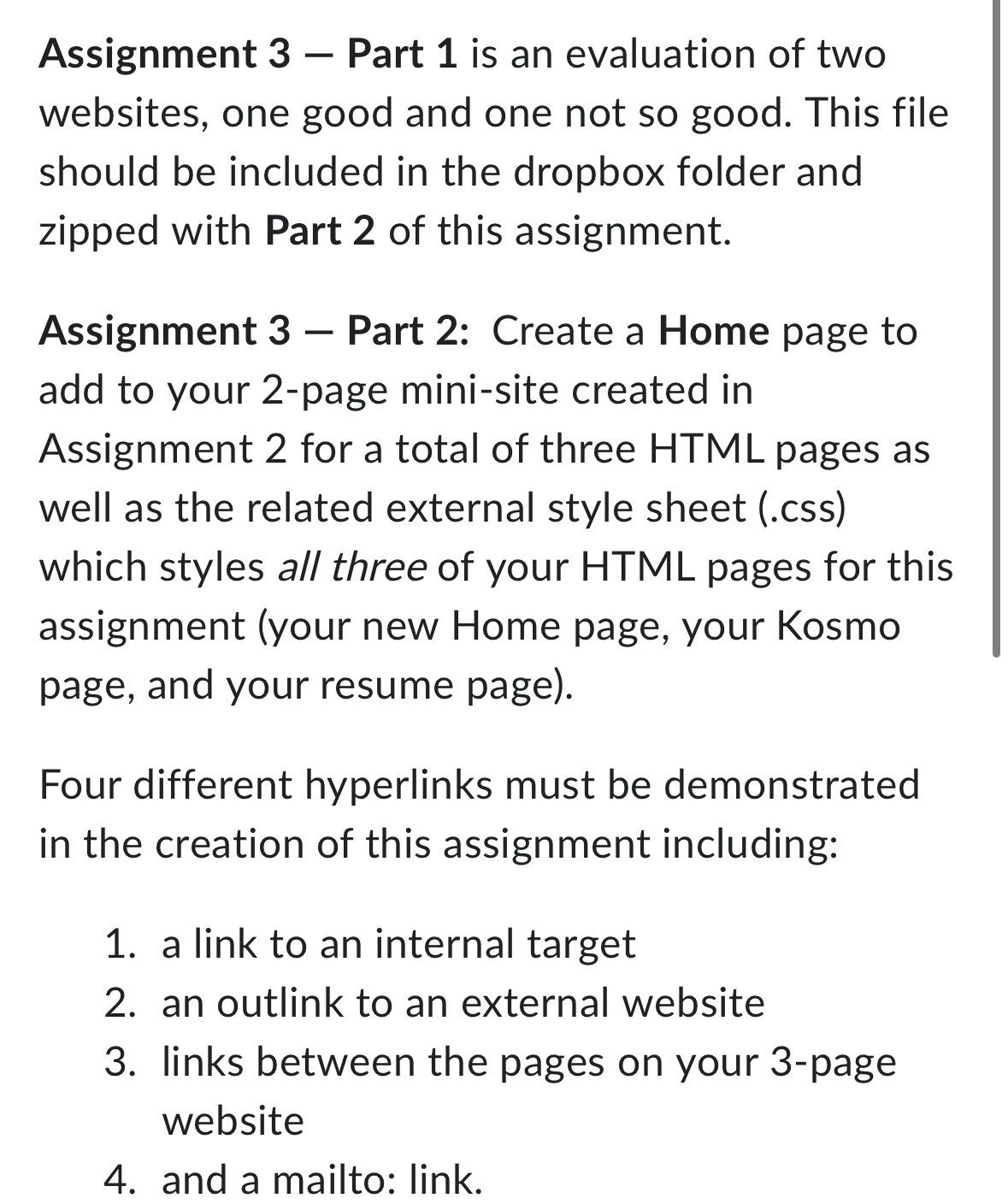 Assignment 3 - Part 1 is an evaluation of two