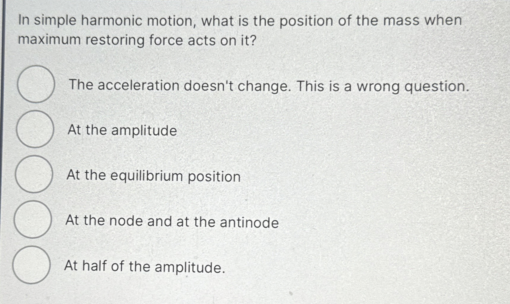 In simple harmonic motion, what is the position