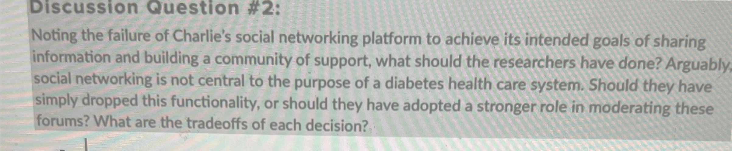 Noting the failure of Charlie's social networking