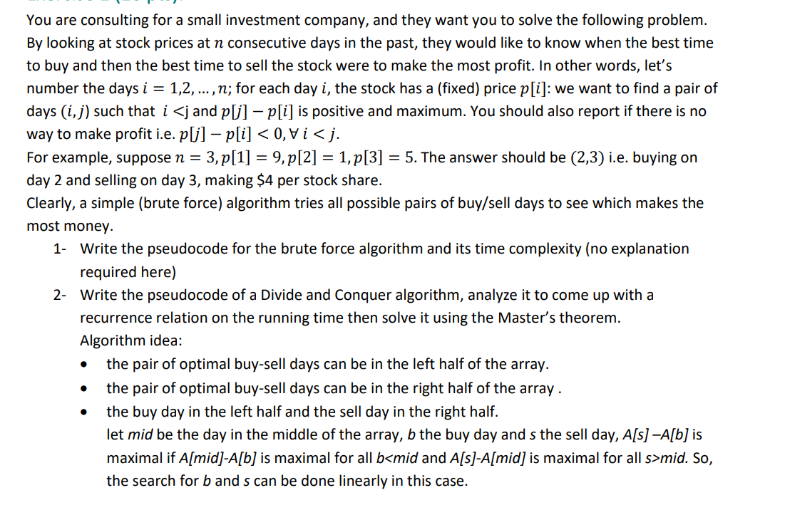 You are consulting for a small investment