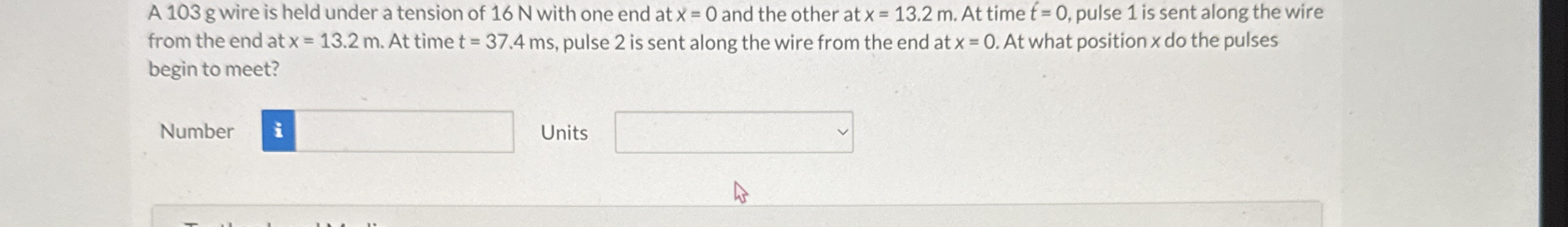 A 1 0 3 g wire is held under a tension of 1 6 N