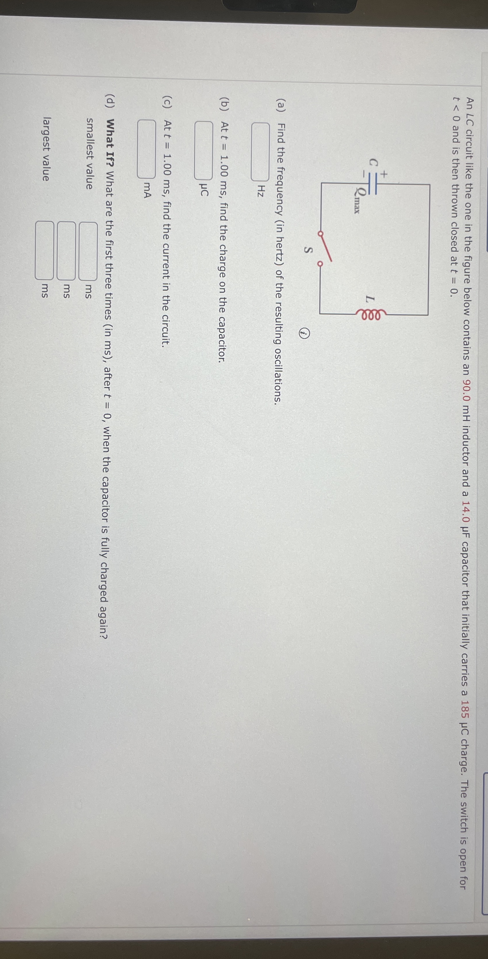 An ? ? C circuit like the one in the figure below