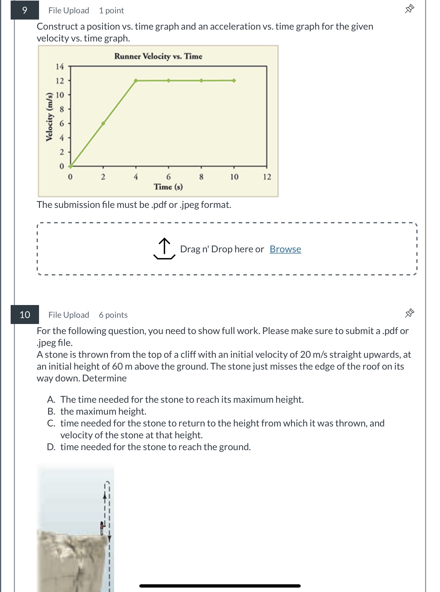 9 File Upload 1 point Construct a position vs .