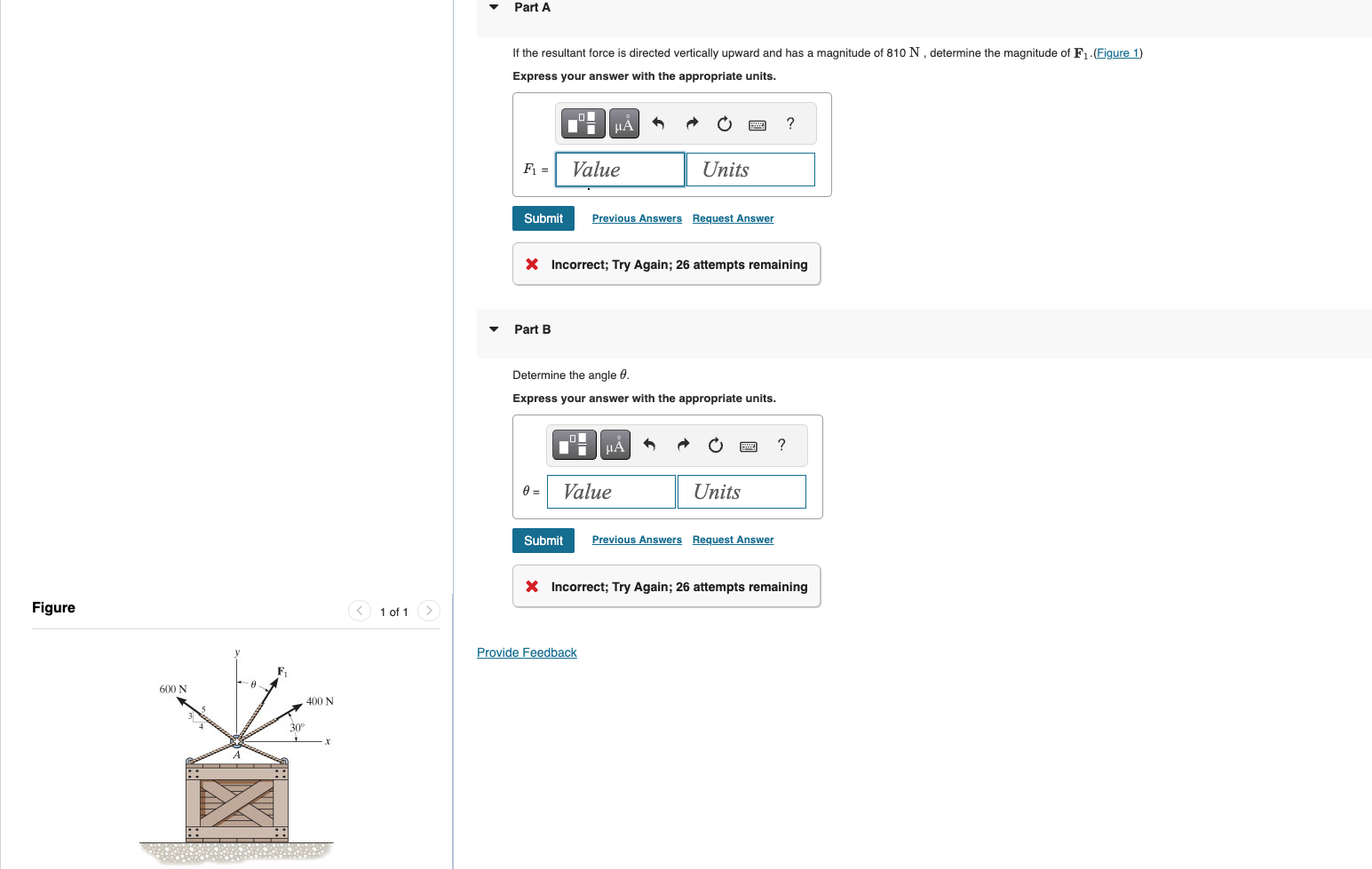If the resultant force is directed vertically