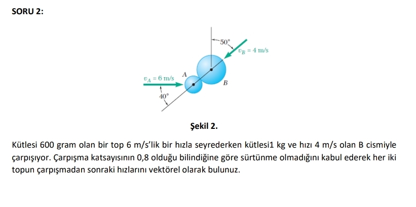 SORU 2 : K tlesi 6 0 0 gram olan bir top 6 m s '