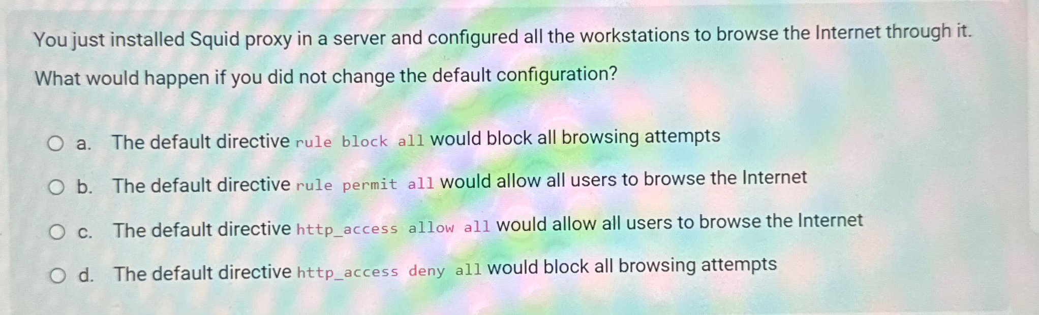 You just installed Squid proxy in a server and